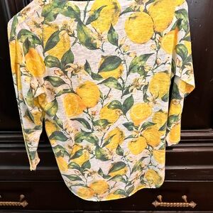 Nalley & Millie Top.  Lightweight polyester and rayon blend.  3/4 length sleeves